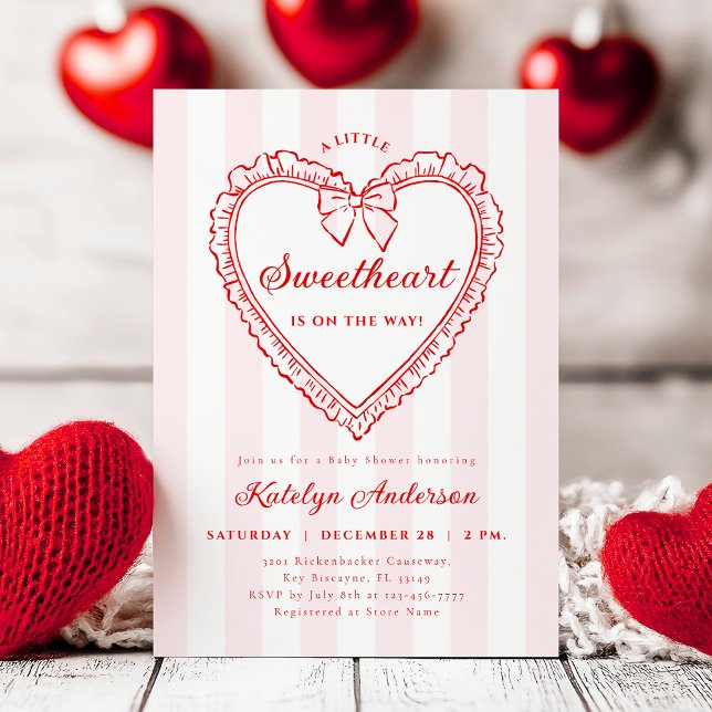 Little Sweetheart Valentine Baby Shower Invitation (Creator Uploaded)