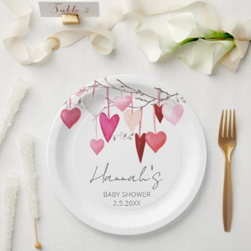 Little Sweetheart Valentine Baby Shower Paper Plates