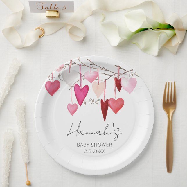 Little Sweetheart Valentine Baby Shower Paper Plates (Wedding)