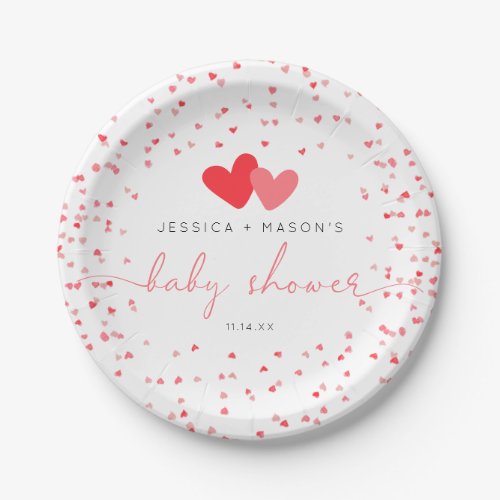 Little Sweetheart Valentine Baby Shower Paper Plates