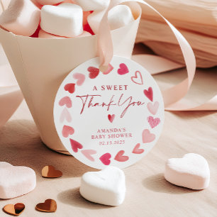 Little Sweetheart Valentine Baby Shower Thank You Favor Tags