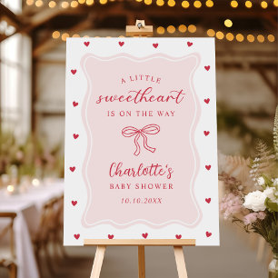 Little Sweetheart Valentine Baby Shower Welcome Foam Board