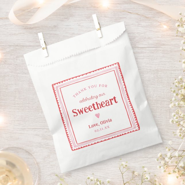 Little Sweetheart Valentine Birthday Favor Bag (Clipped)