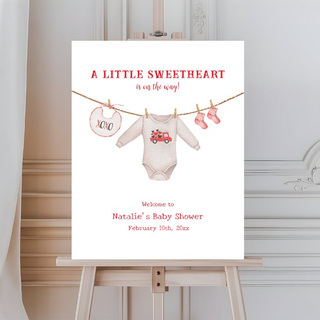 Little Sweetheart Valentine Boy Baby Shower  Foam Board (Creator Uploaded)