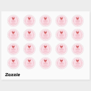 Little Sweetheart Valentine Coquette Round Classic Round Sticker