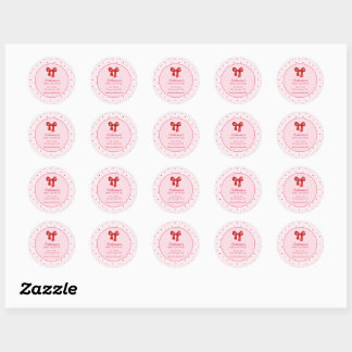 Little Sweetheart Valentine Coquette Round Classic Round Sticker