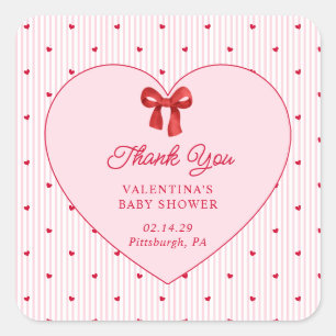 Little Sweetheart Valentine Coquette Square Sticker