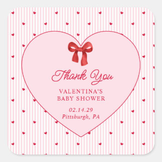 Little Sweetheart Valentine Coquette Square Sticker