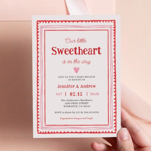 Little Sweetheart Valentine Couple Shower Invitation