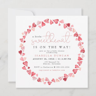 Little Sweetheart Valentine Day Baby Shower Invitation