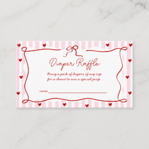 Little Sweetheart Valentine Diaper Raffle Baby Enclosure Card