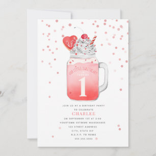Little Sweetheart Valentine First Birthday Invitation