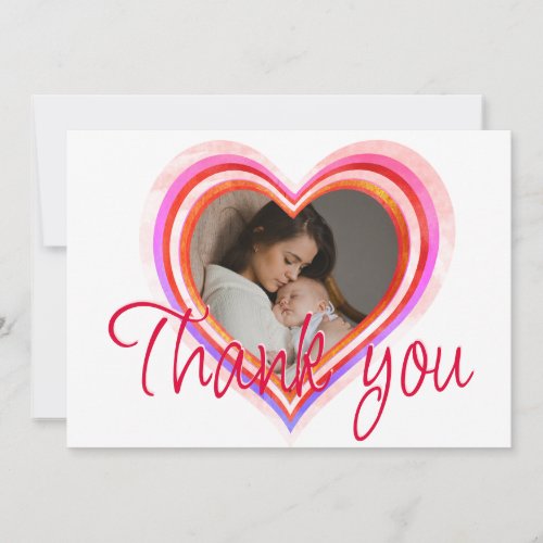 Little Sweetheart Valentine Watercolor Baby Shower Thank You Card