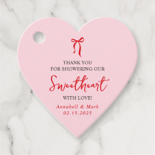 Little Sweetheart Valentine's Baby Shower Heart Favor Tags