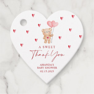 Little Sweetheart Valentine's Baby Shower Heart Favor Tags
