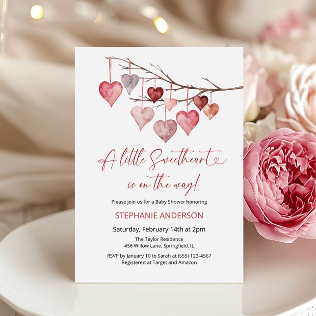 Little Sweetheart Valentines Baby Shower Invitation (Creator Uploaded)