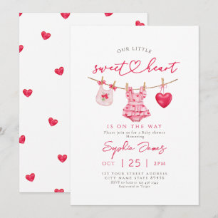 Little Sweetheart Valentines Baby Shower Invitation