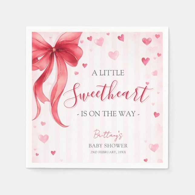 Little Sweetheart Valentines Baby Shower  Napkins (Front)