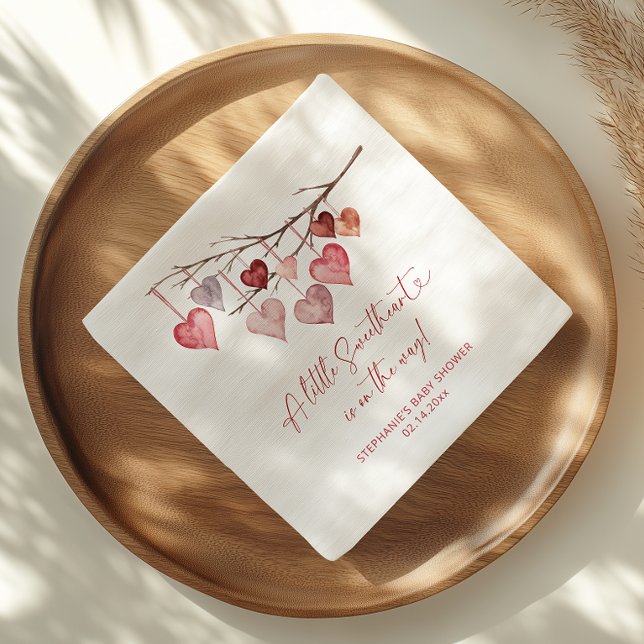 Little Sweetheart Valentines Baby Shower Paper Napkins (Creator Uploaded)
