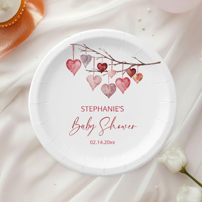Little Sweetheart Valentines Baby Shower Paper Plates (Creator Uploaded)