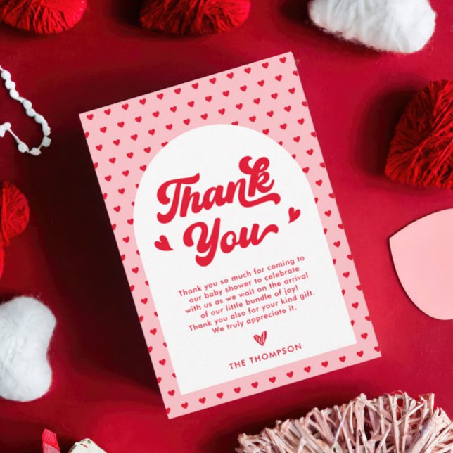 Little Sweetheart Valentines Baby Shower  Thank You Card (Creator Uploaded)