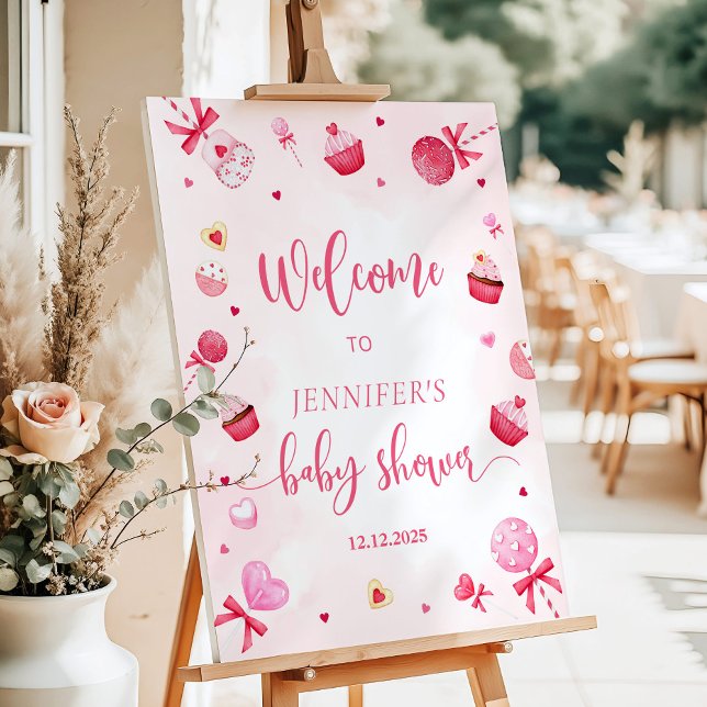 Little sweetheart Valentines baby shower welcome Foam Board (Creator Uploaded)