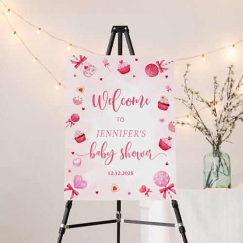 Little sweetheart Valentines baby shower welcome Foam Board