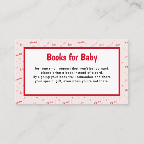 Little Sweetheart Valentines Books for Baby Enclosure Card