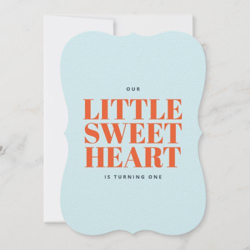 Little Sweetheart Valentines Boy First Birthday Invitation