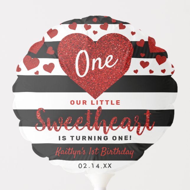 Little Sweetheart Valentine's Day Any Age Birthday Balloon (Front)