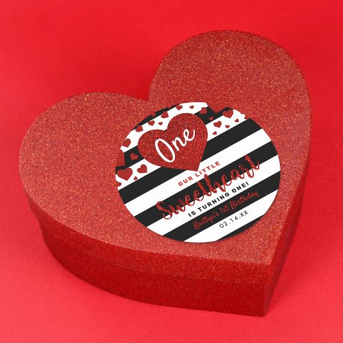 Little Sweetheart Valentines Day Any Age Birthday Classic Round Sticker