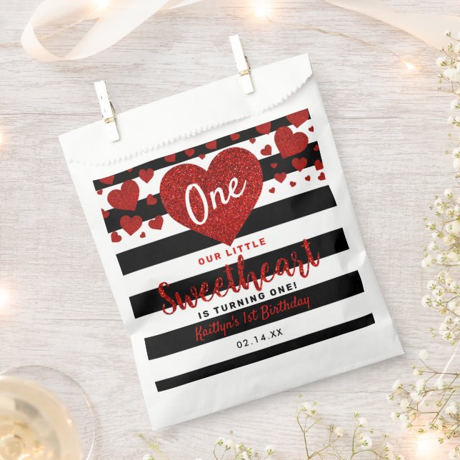 Little Sweetheart Valentine's Day Any Age Birthday Favor Bag (Clipped)
