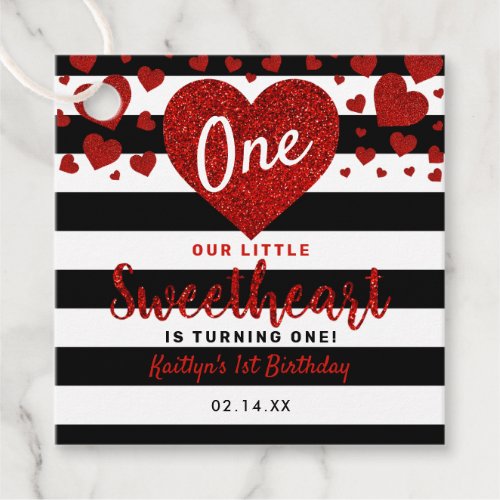 Little Sweetheart Valentines Day Any Age Birthday Favor Tags