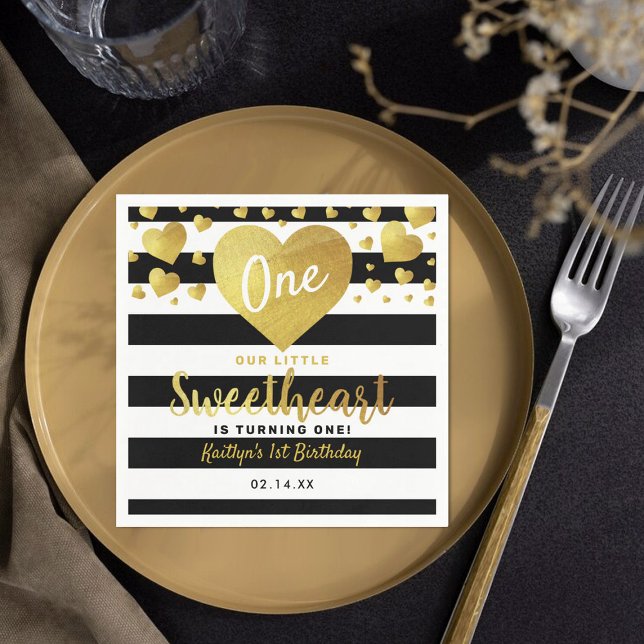 Little Sweetheart Valentine's Day Any Age Birthday Napkins (Creator Uploaded)