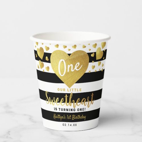 Little Sweetheart Valentines Day Any Age Birthday Paper Cups