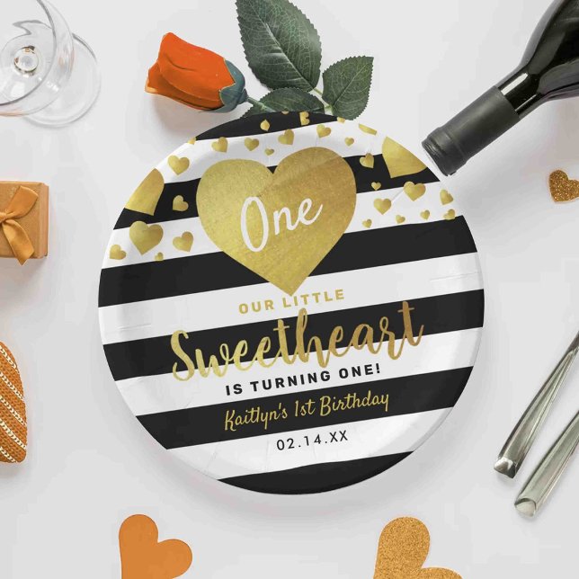 Little Sweetheart Valentine's Day Any Age Birthday Paper Plates (Creator Uploaded)