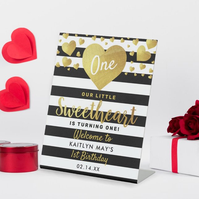 Little Sweetheart Valentine's Day Any Age Birthday Pedestal Sign (Creator Uploaded)