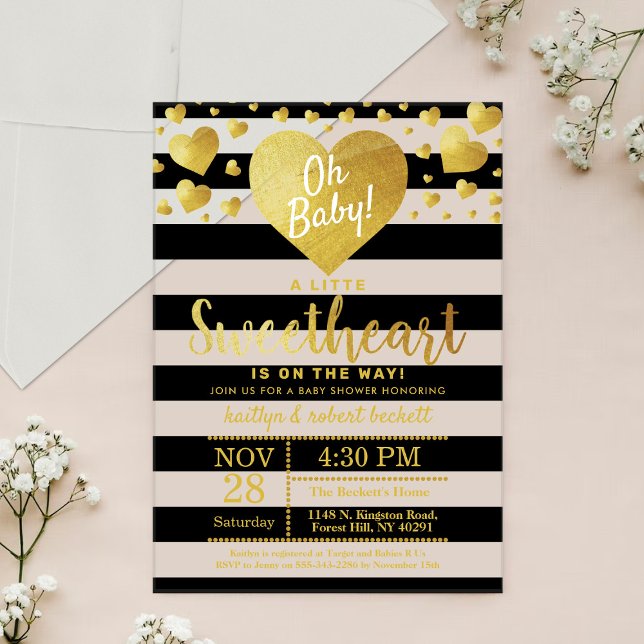 Little Sweetheart Valentine's Day Baby Shower Acrylic Invitations (Creator Uploaded)
