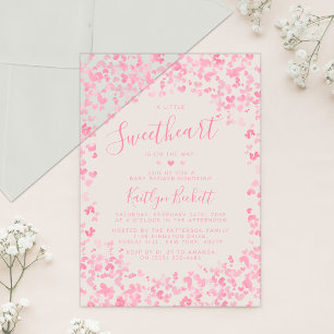 Little Sweetheart Valentine's Day Baby Shower Acrylic Invitations