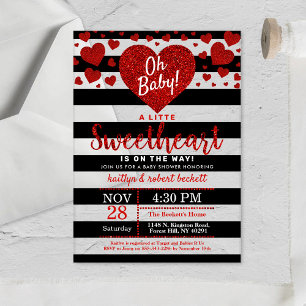 Little Sweetheart Valentine's Day Baby Shower Acrylic Invitations