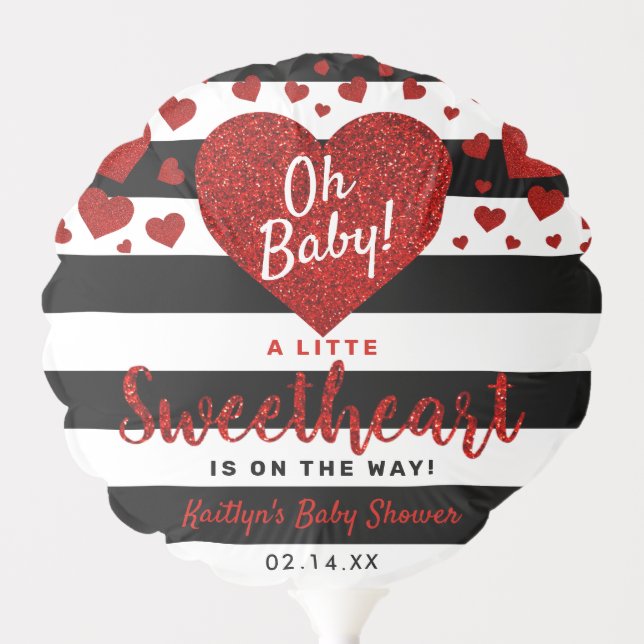 Little Sweetheart Valentine's Day Baby Shower Balloon (Front)