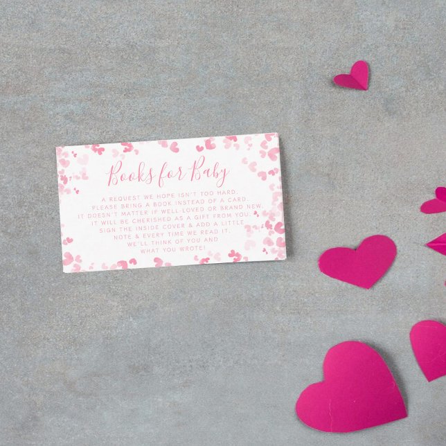 Little Sweetheart Valentine's Day Baby Shower Book Enclosure Card (Creator Uploaded)