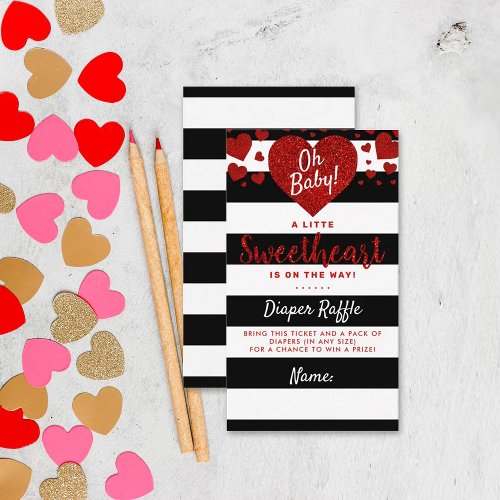 Little Sweetheart Valentines Day Baby Shower Enclosure Card