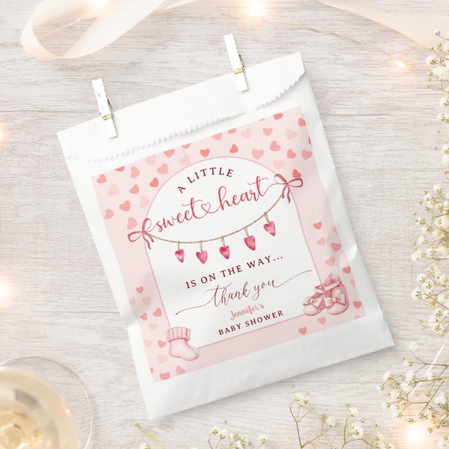 Little Sweetheart Valentine's Day Baby Shower Favor Bag (Clipped)
