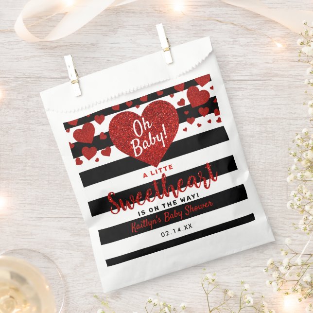 Little Sweetheart Valentine's Day Baby Shower Favor Bag (Clipped)