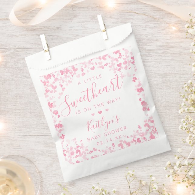Little Sweetheart Valentine's Day Baby Shower Favor Bag (Clipped)