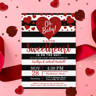 Little Sweetheart Valentine's Day Baby Shower Invitation