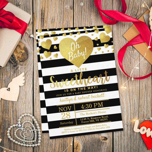 Little Sweetheart Valentines Day Baby Shower Invitation