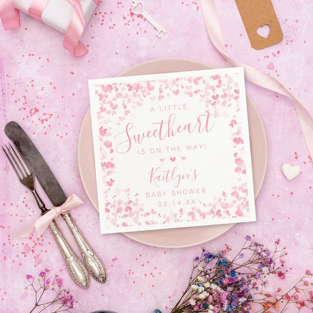 Little Sweetheart Valentine's Day Baby Shower Napkins (Creator Uploaded)