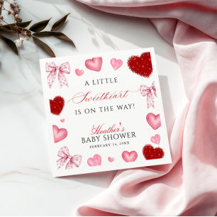 Little Sweetheart Valentines Day Baby Shower Napkins